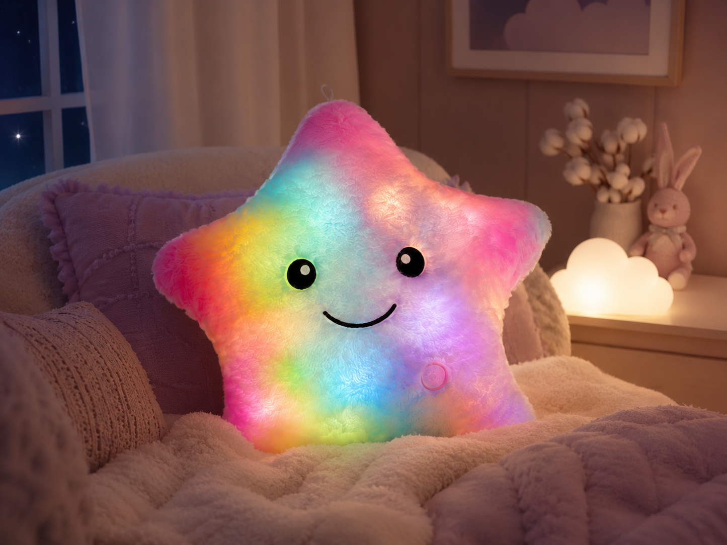 Glowshie Star Pillow — Glow in the Dark Star Cushion for Kids